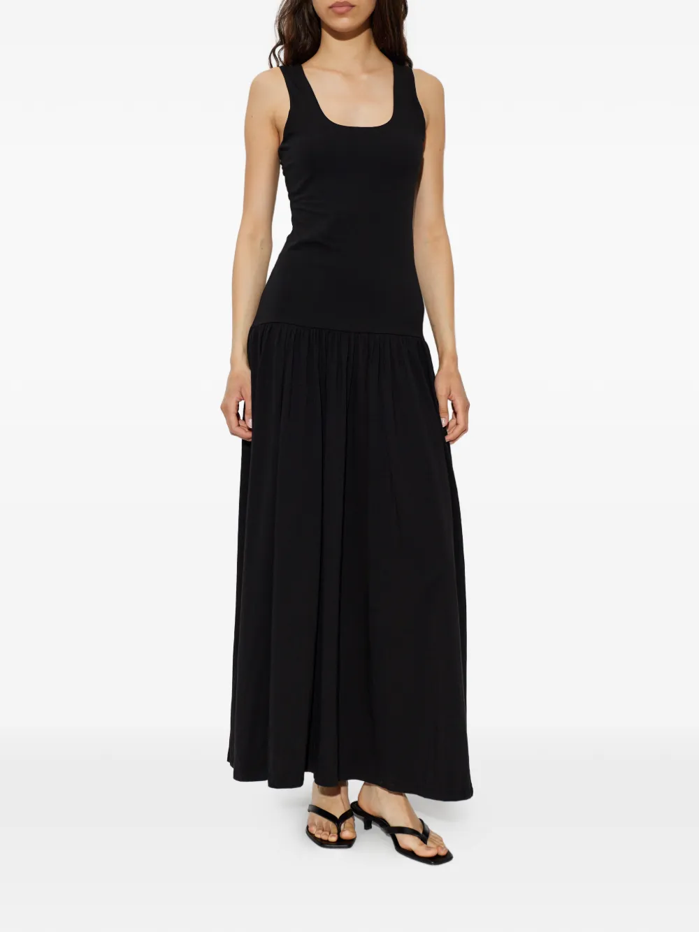 By Malene Birger Marcielle maxi-dress met gesmockte rok Zwart