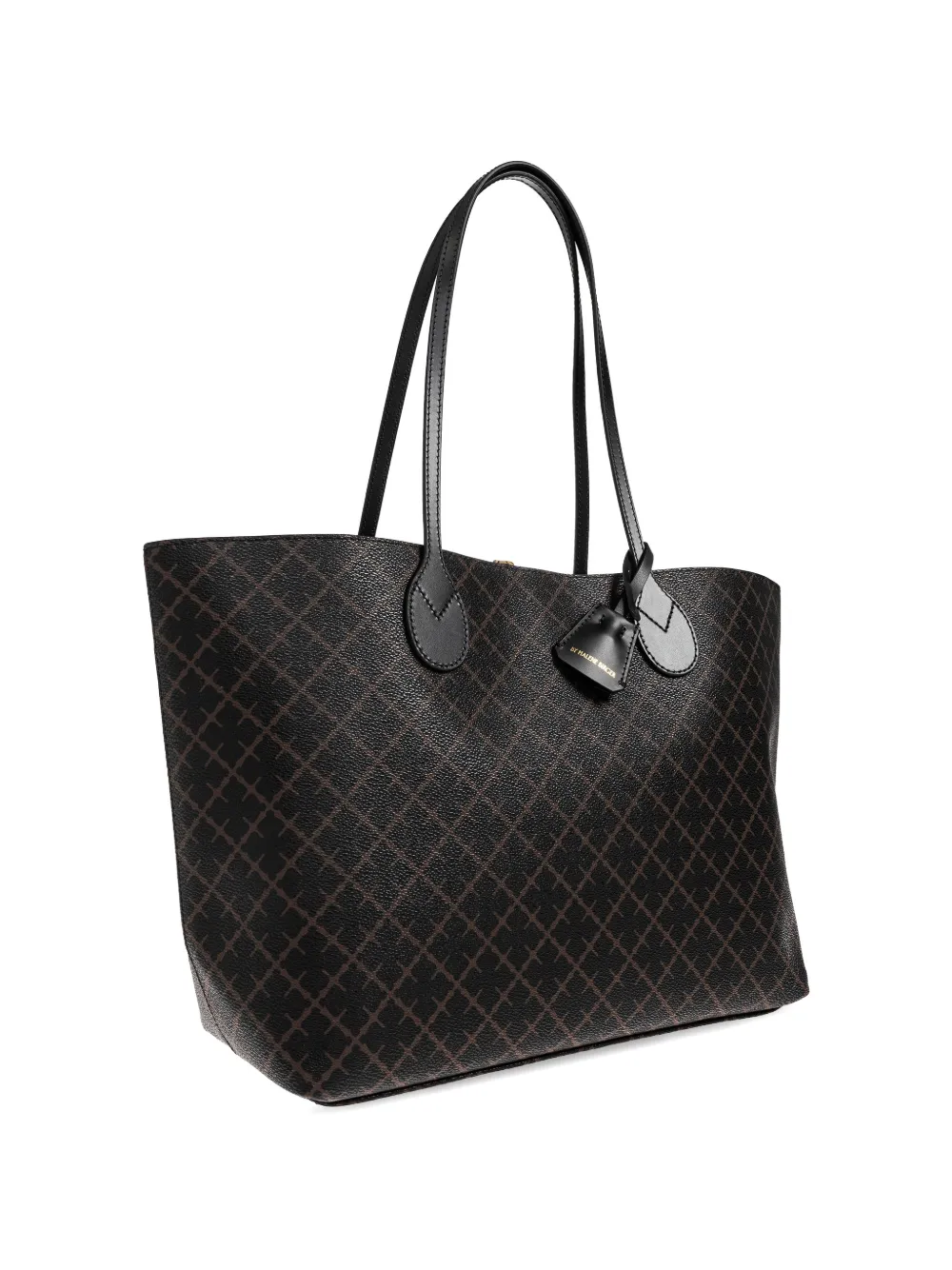 By Malene Birger Abigail schoudertas met monogramprint Zwart