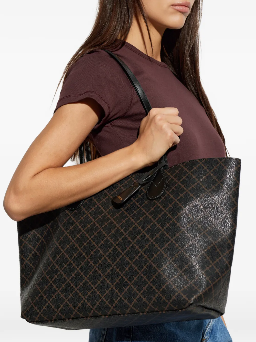  By Malene Birger Bolso Shopper Abigail Con Motivo Gráfico - Negro 