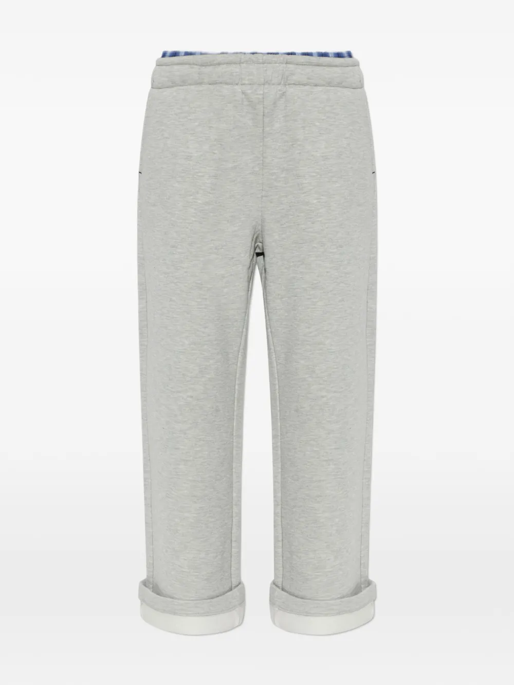 MUNTHE Nohlan check-waistband turn-up track pants - Grigio