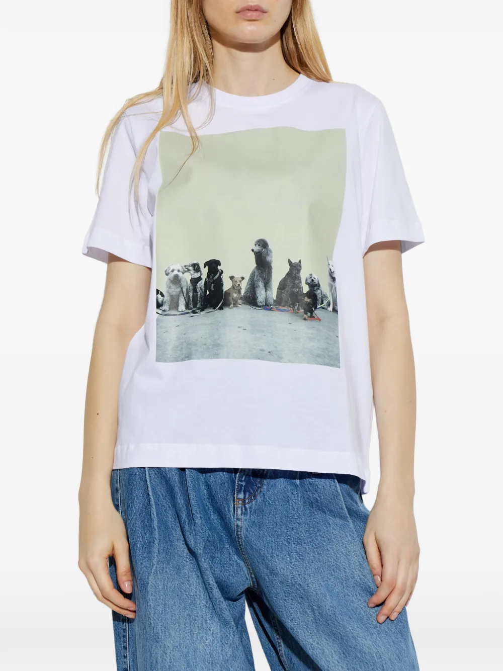 MUNTHE Nyla T-shirt met print Wit