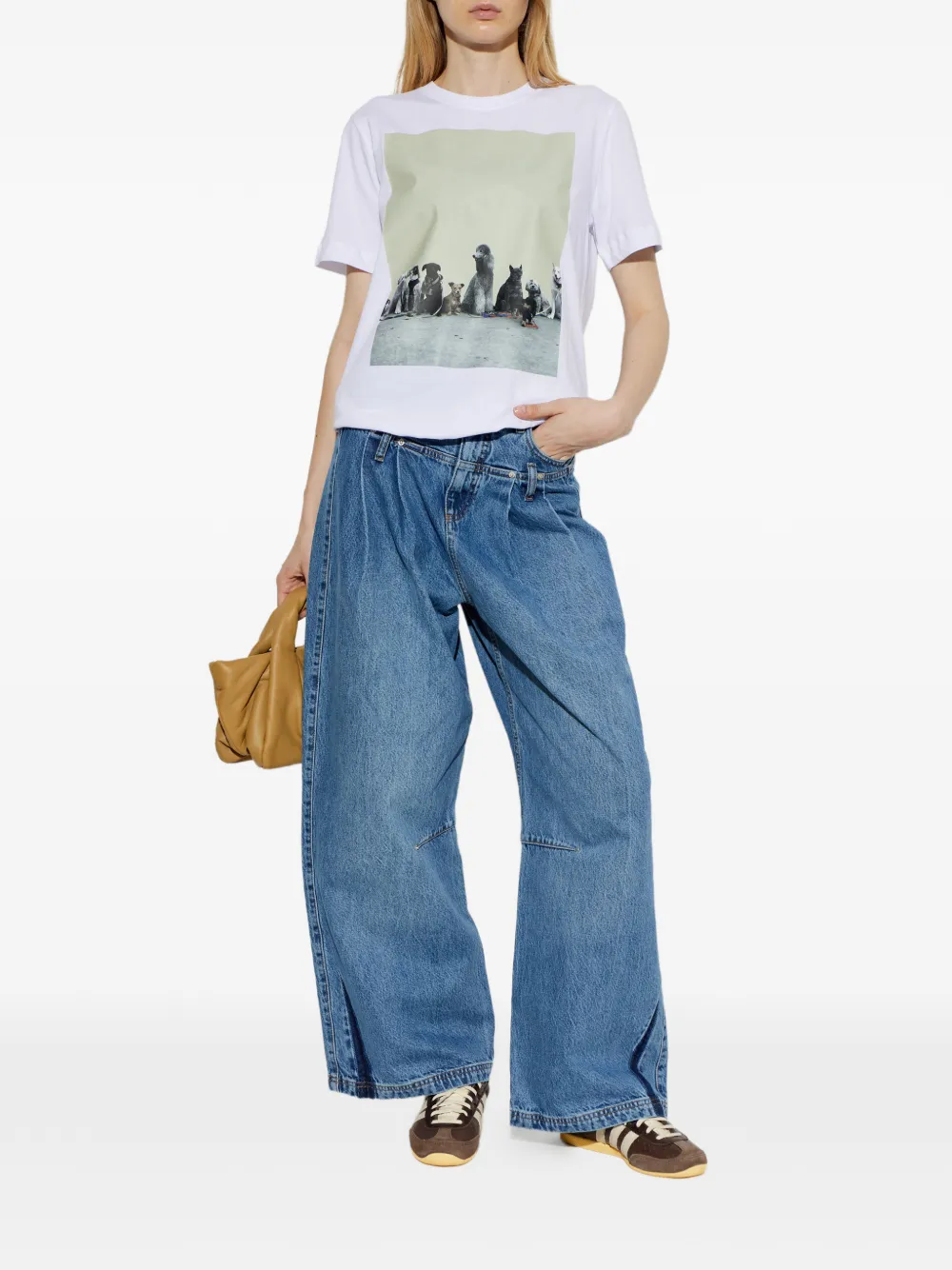 MUNTHE Nyla T-shirt met print Wit