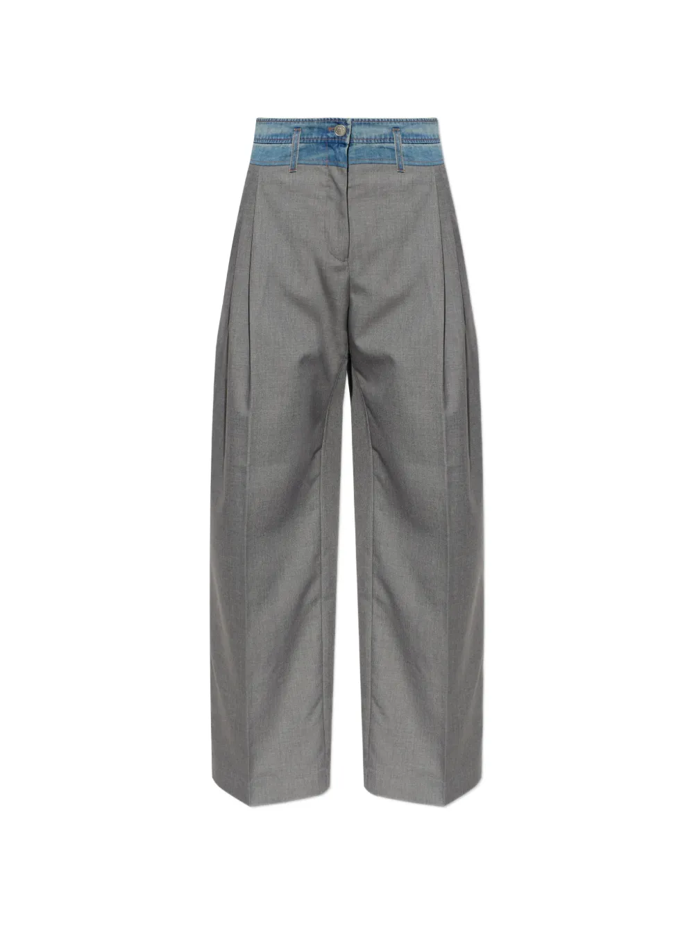 MUNTHE Normay denim-waistband pleated trousers - Grigio