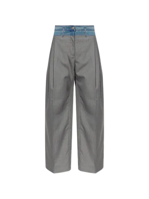 MUNTHE Normay denim-waistband pleated trousers