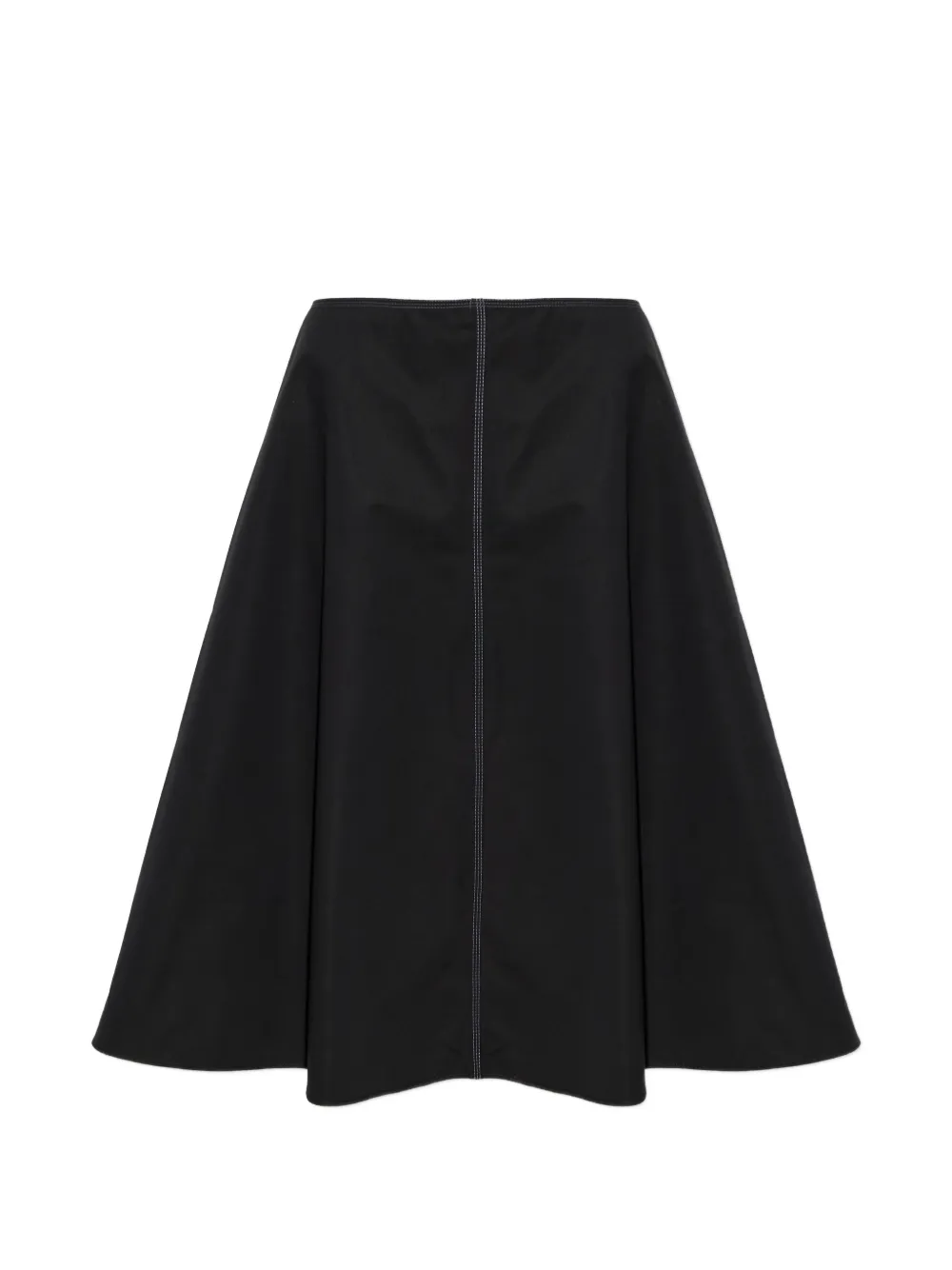 Marni contrast-stitch A-line midi skirt - Nero
