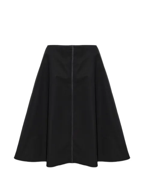 Marni poplin midi skirt with contrast stitching