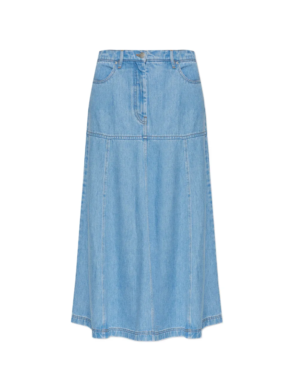 MUNTHE Tuxya panelled denim maxi skirt - Blu