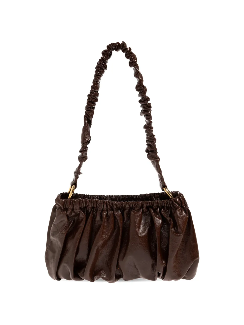 Marni Gesmockte leren clutch Bruin