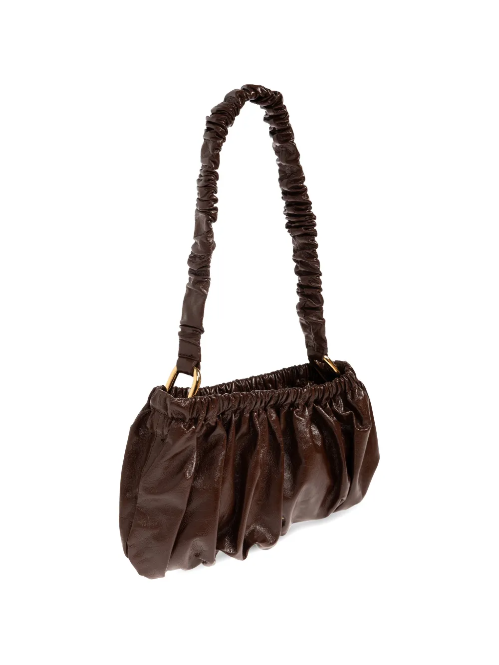 Marni Gesmockte leren clutch Bruin