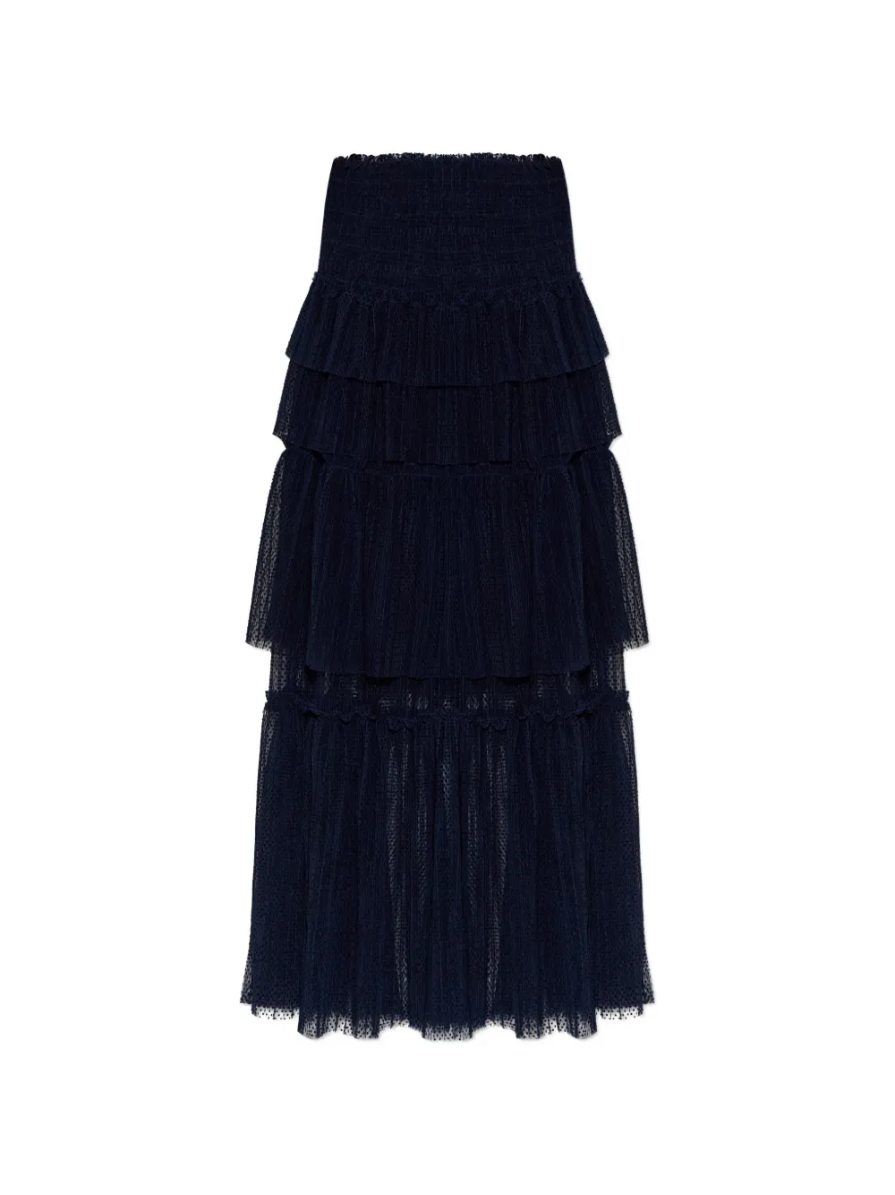 MUNTHE Nessarose tiered ruffled maxi skirt - Blu