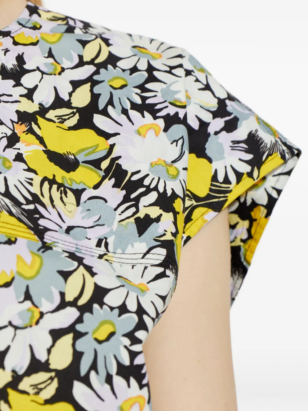 Marni Gelaagde midi-jurk met bloemenprint Wit