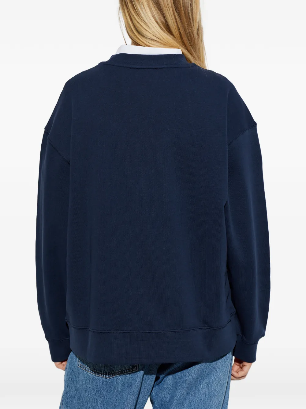 MUNTHE Nathan sweater met geborduurd logo Blauw