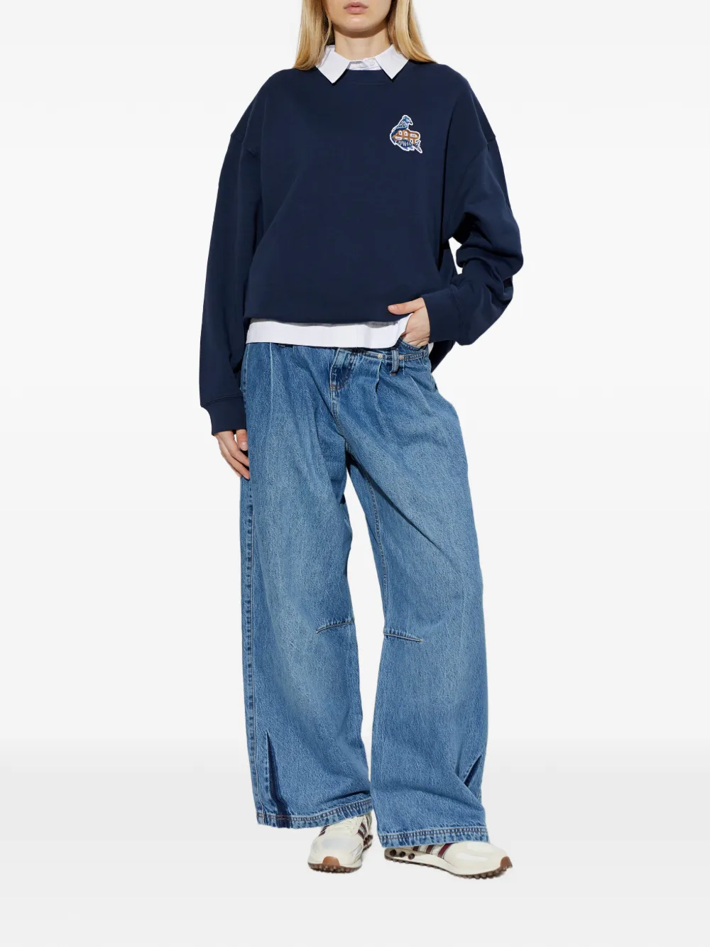  Munthe Sudadera Nathan Con Logo Bordado - Azul 