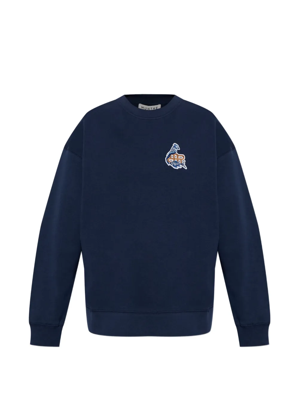 MUNTHE Nathan embroidered logo sweatshirt - Blu