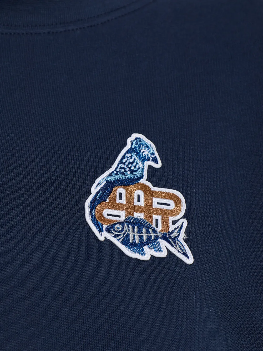 MUNTHE Nathan sweater met geborduurd logo Blauw