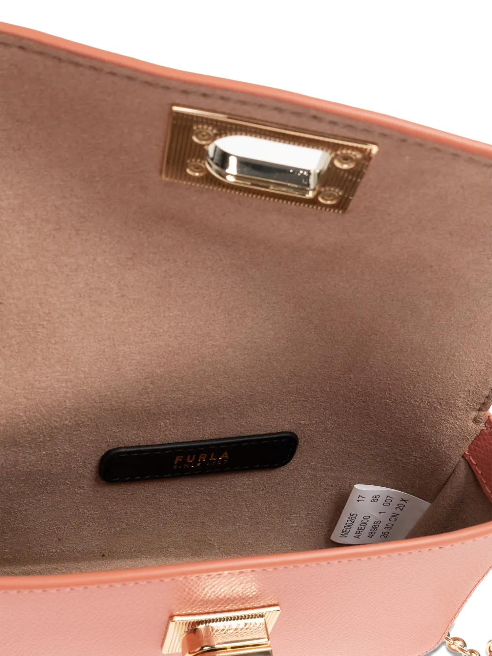 Furla 1927 leren mini-crossbodytas met korrelafwerking Roze