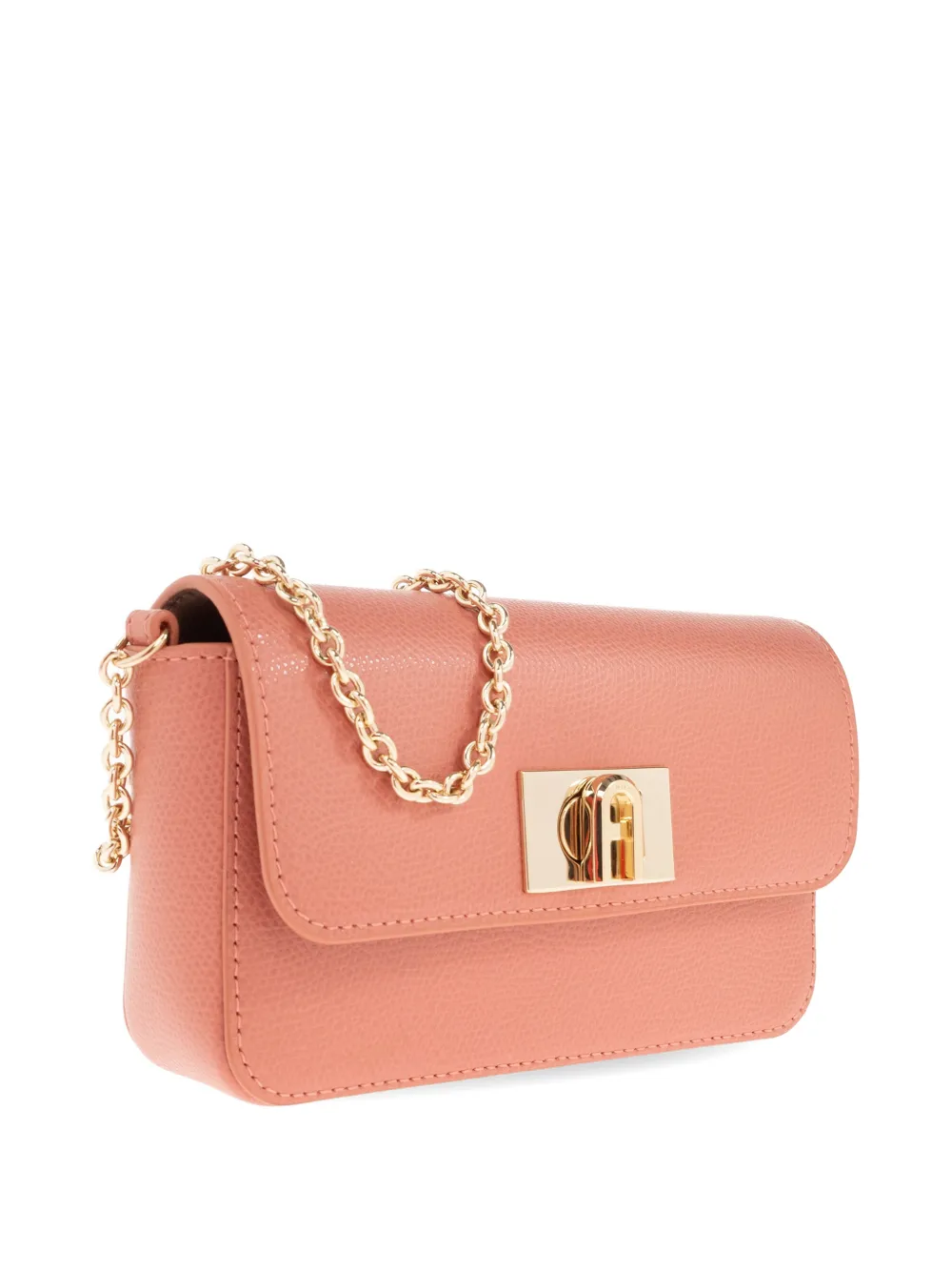 Furla 1927 leren mini-crossbodytas met korrelafwerking Roze