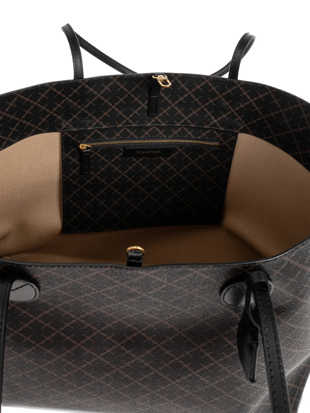 By Malene Birger Abi shopper met monogramprint Zwart