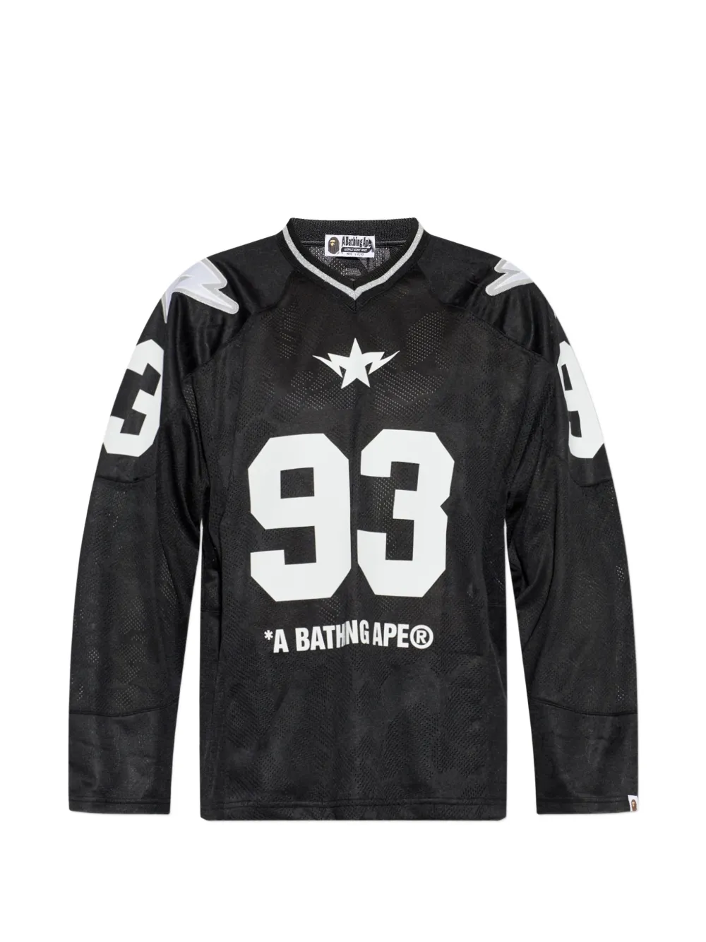 A BATHING APE® logo-print mesh long-sleeve T-shirt - Nero