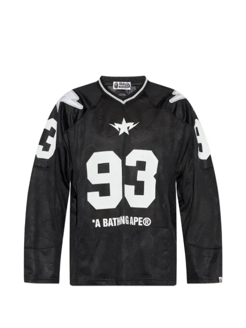 A BATHING APE® logo-print mesh long-sleeve T-shirt