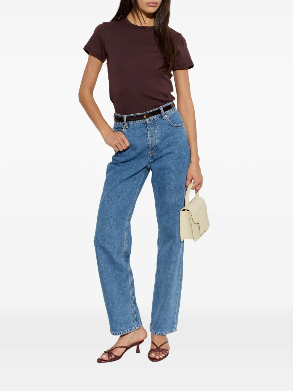 By Malene Birger Alicia T-shirt met geborduurd logo Rood