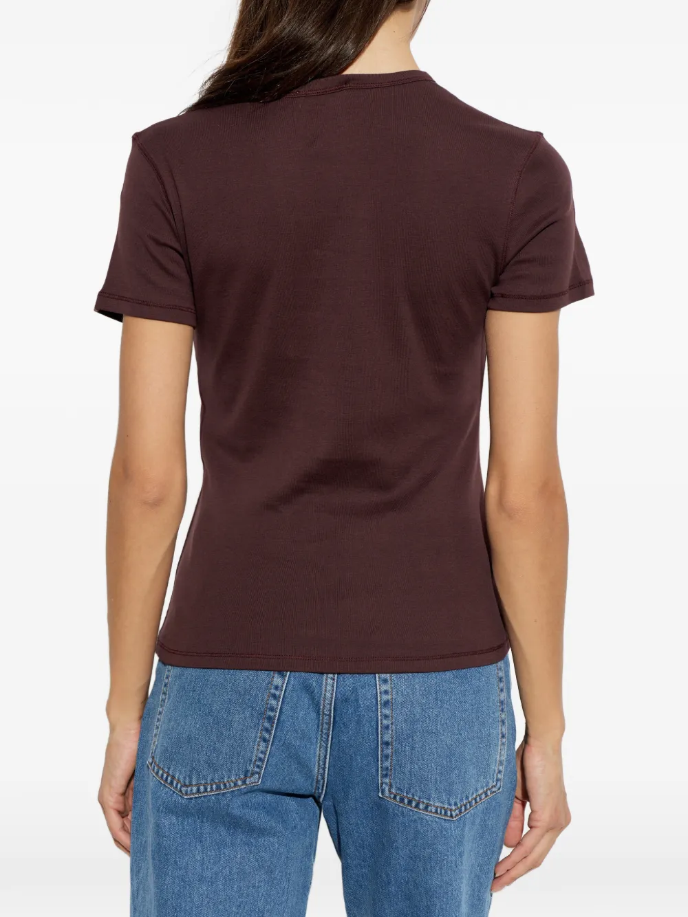 By Malene Birger Alicia T-shirt met geborduurd logo Rood