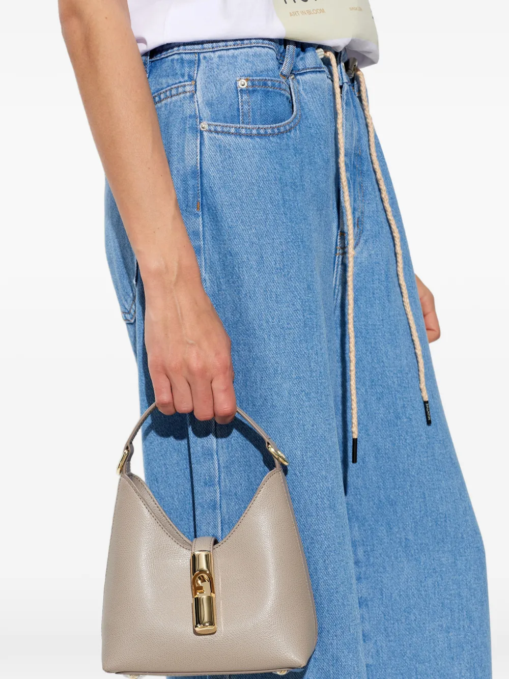 Furla Iride leren mini-tas Grijs
