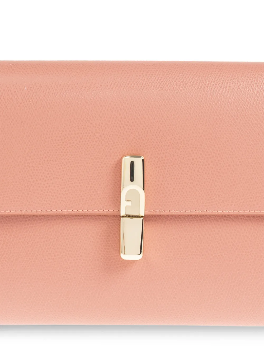 Furla XL Continental leren clutch met logoplakkaat Roze