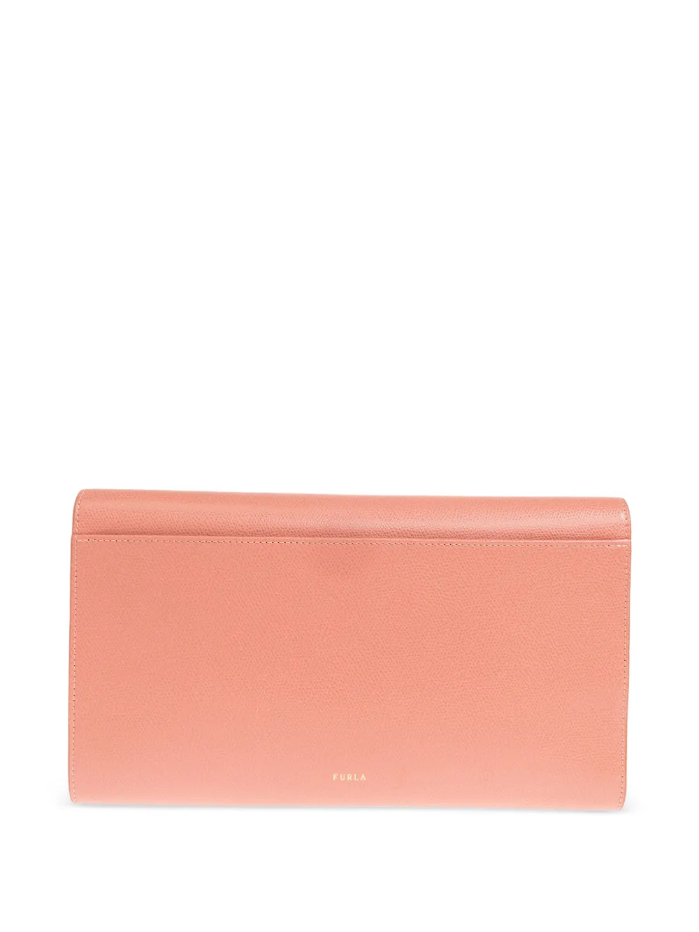 Furla XL Continental leren clutch met logoplakkaat Roze