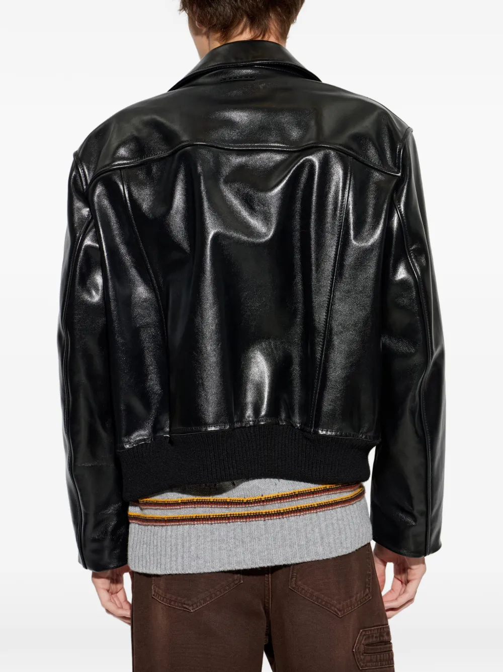 Marni Leren jack Zwart