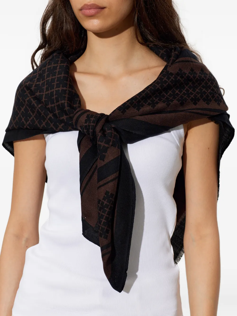 By Malene Birger Cornelis sjaal met patroon Zwart