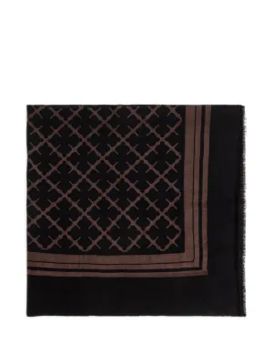 Jean Paul Gaultier wood-print Silk Scarf | Brown | FARFETCH