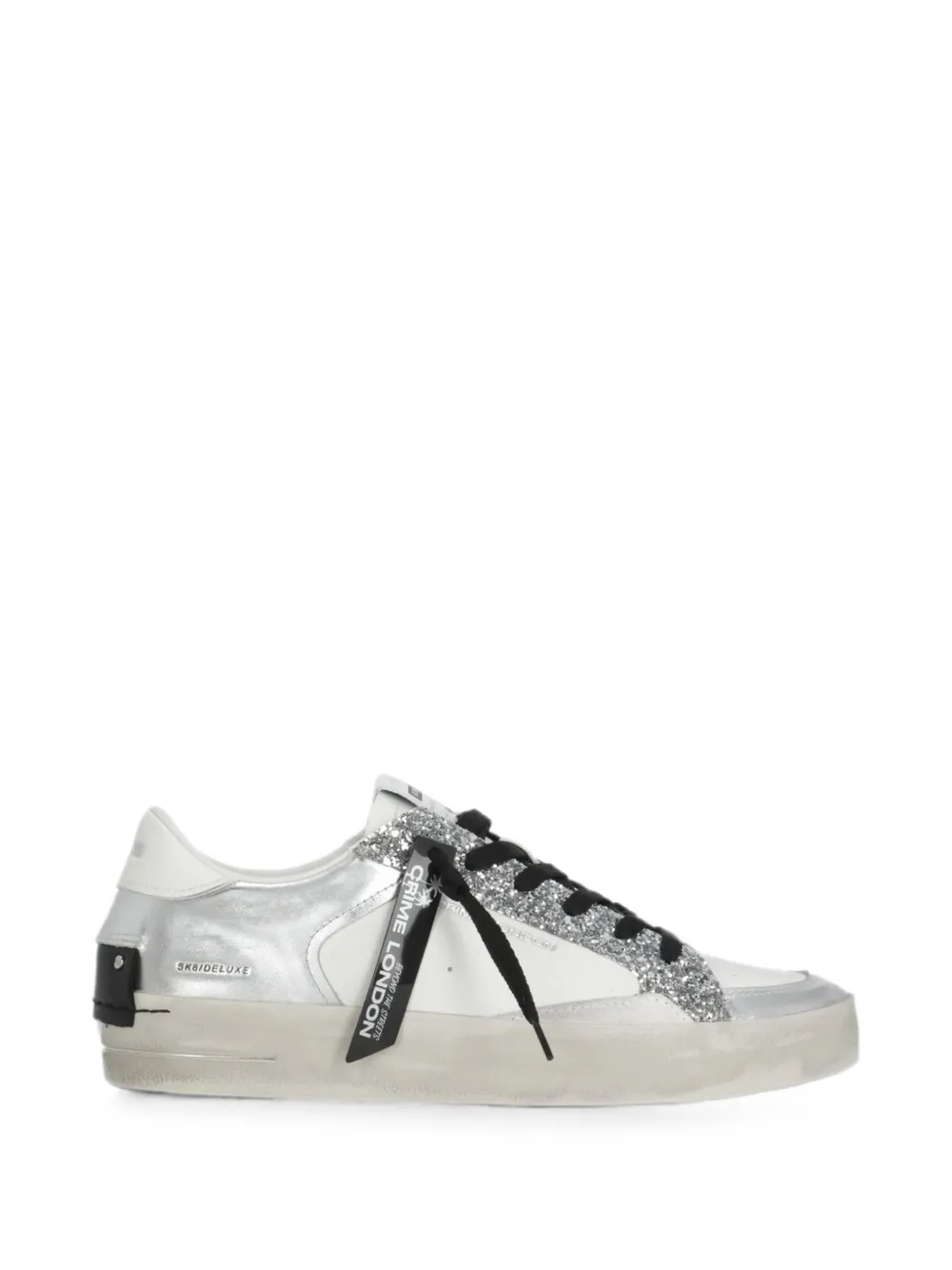 Crime London Skate Deluxe glitter-embellished sneakers Wit