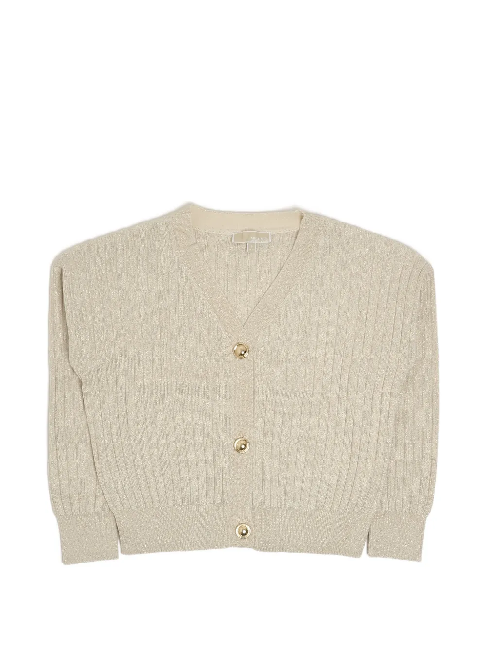 Michael Kors Kids ribbed metallic-effect cardigan - Neutrals