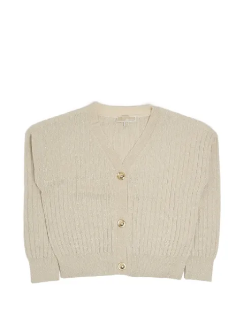 Michael Kors Kids ribbed metallic-effect cardigan