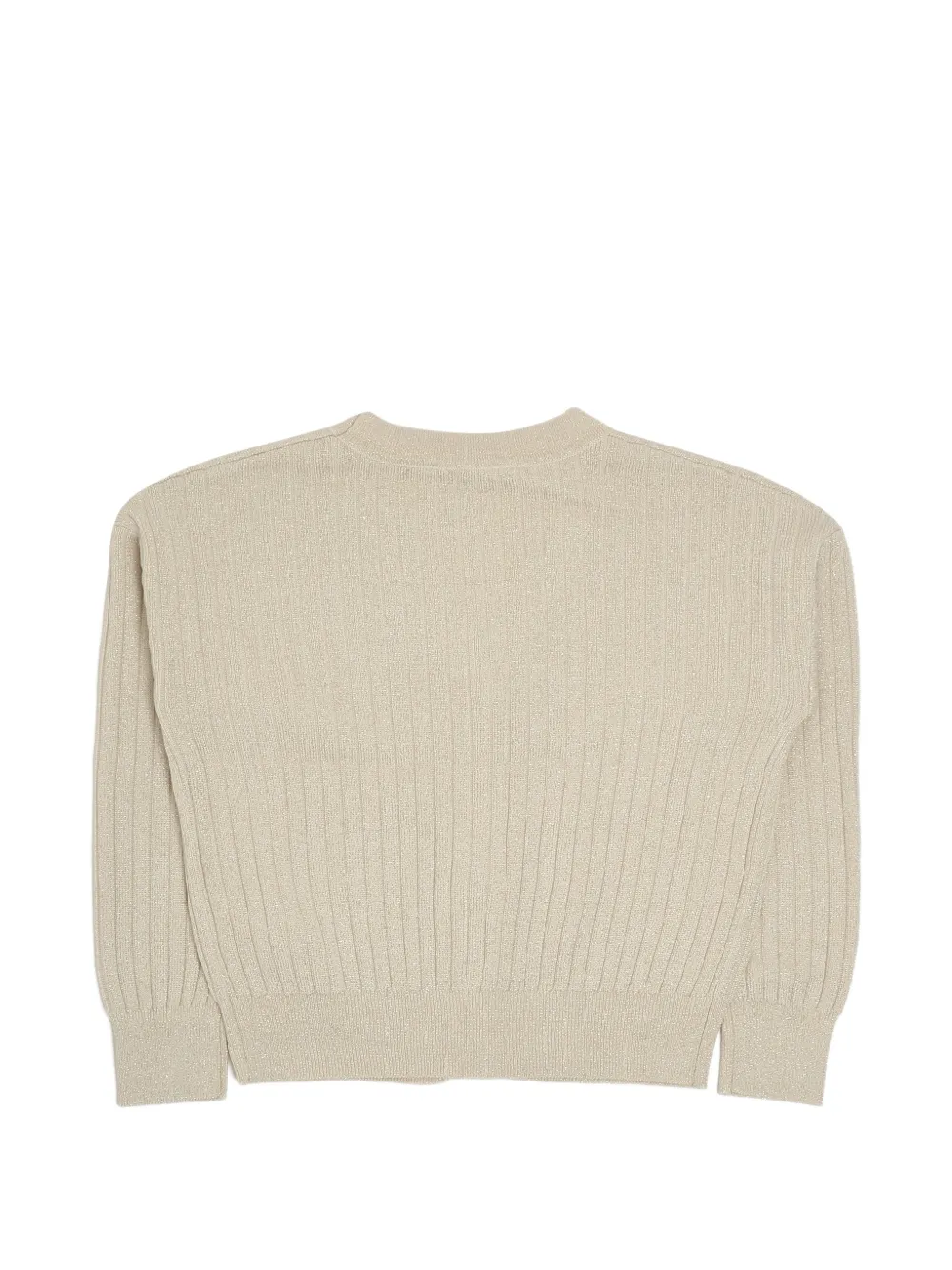 Michael Kors Kids ribbed metallic-effect cardigan - Beige