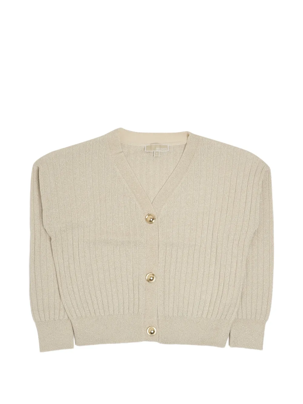 Michael Kors Kids ribbed metallic-effect cardigan - Toni neutri