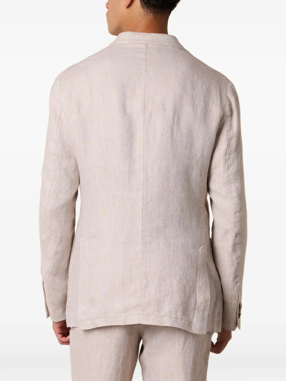 Brooks Brothers Linnen blazer met enkele rij knopen Beige
