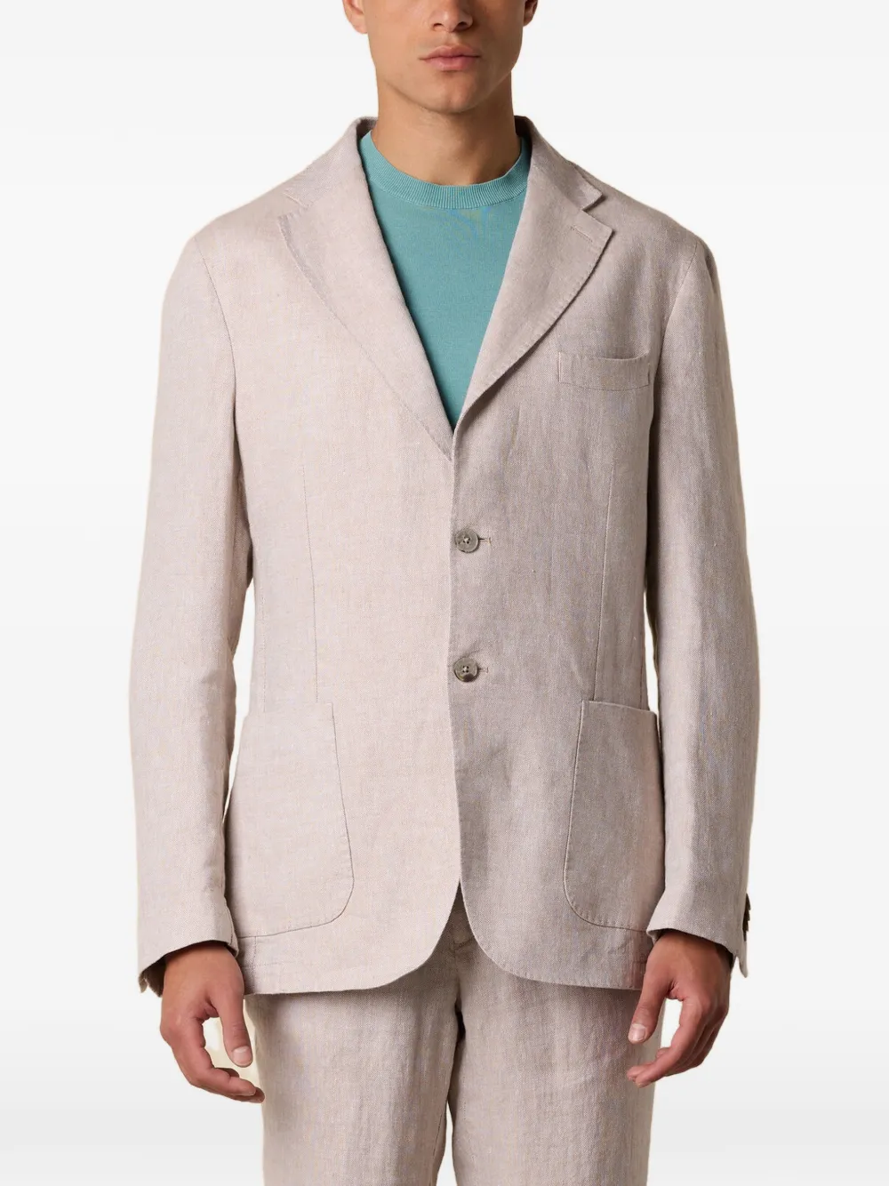 Brooks Brothers single-breasted linen blazer - Nude
