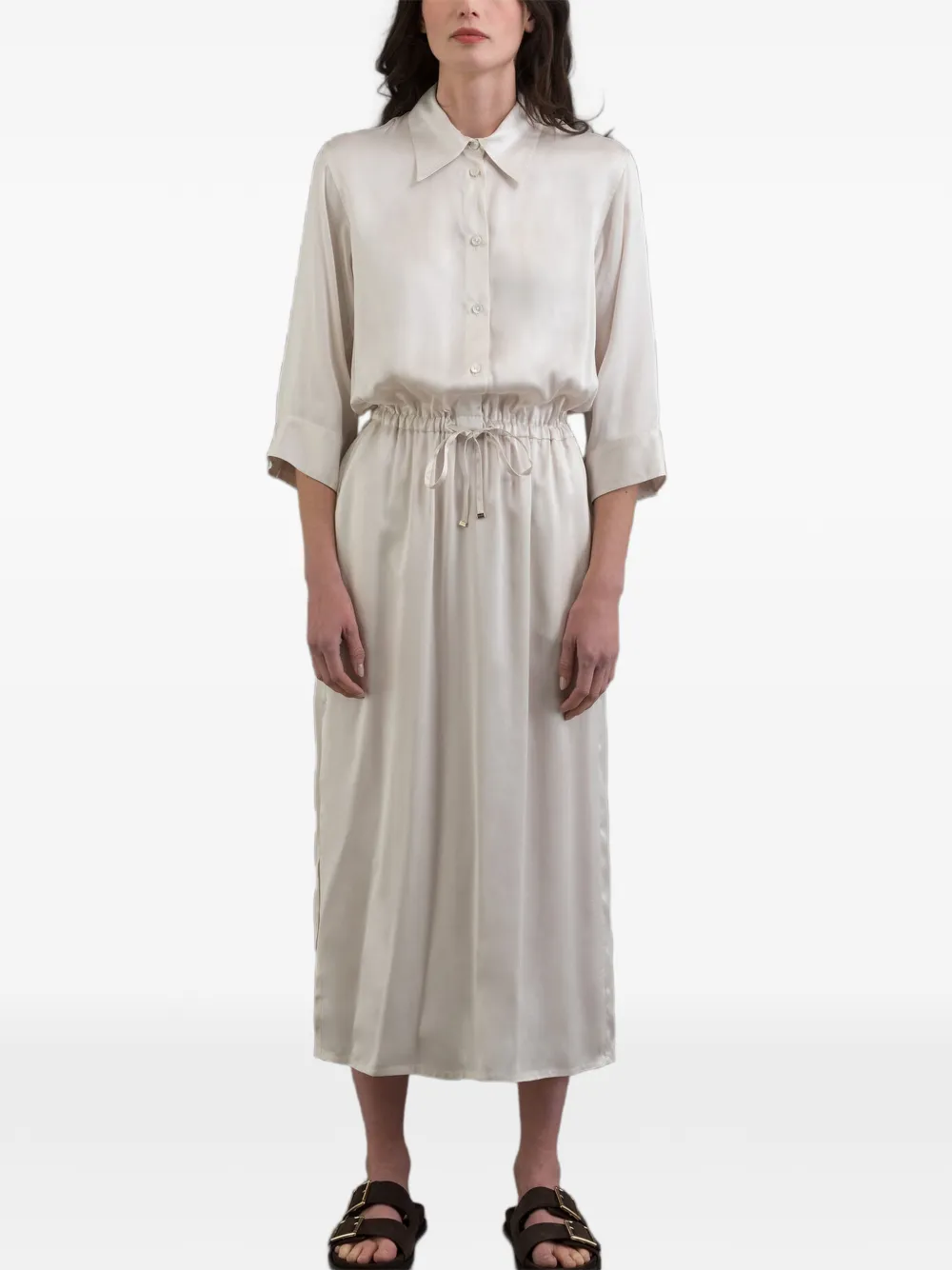 Moorer ANTEA-SKR midi dress - Toni neutri