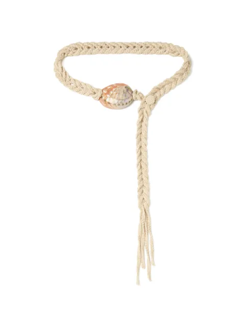 Alanui Mermaid Inside shell-embellished braided belt