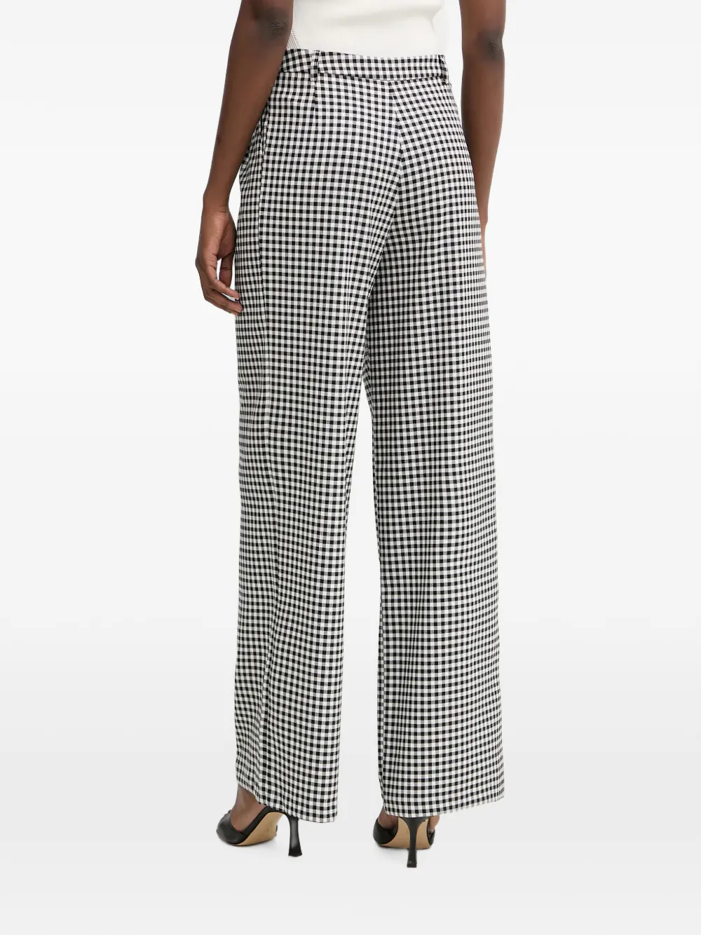 Morgan Broek met gingham ruit Zwart
