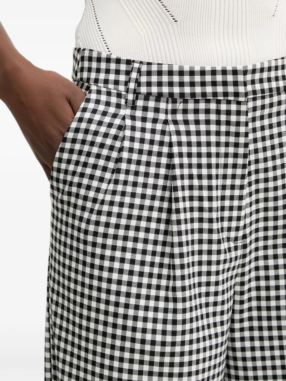 Morgan Broek met gingham ruit Zwart