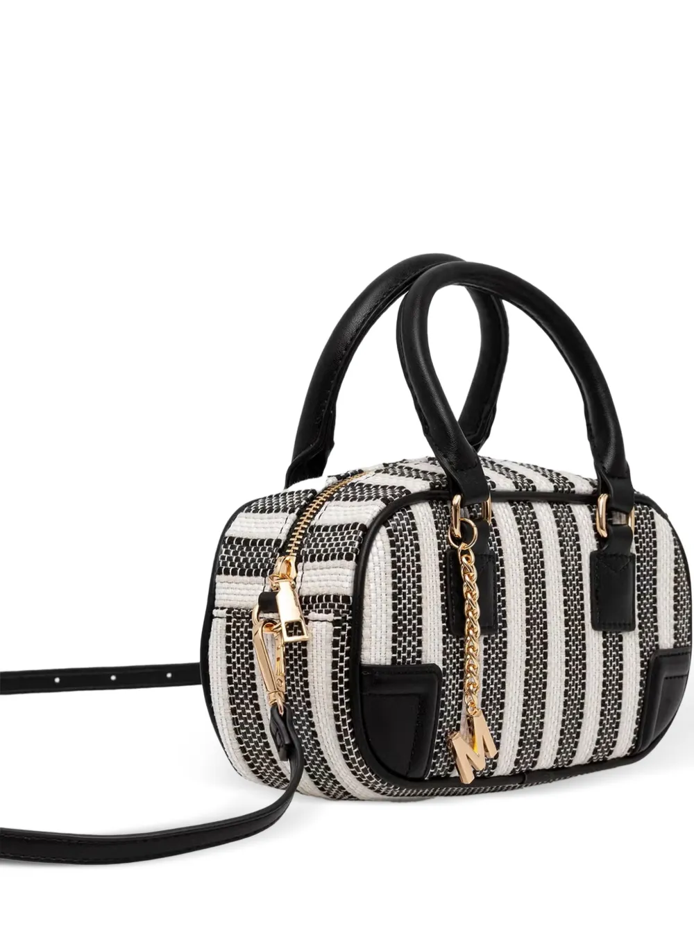 Morgan Gestreepte shopper met logobedel Wit