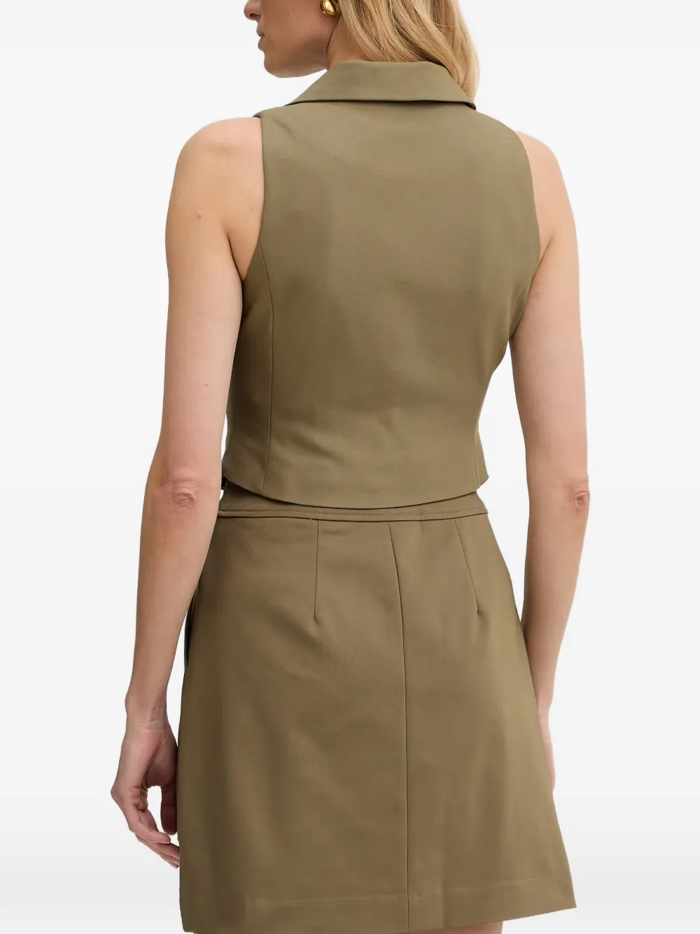 Morgan Button-up gilet met gekerfde revers Groen