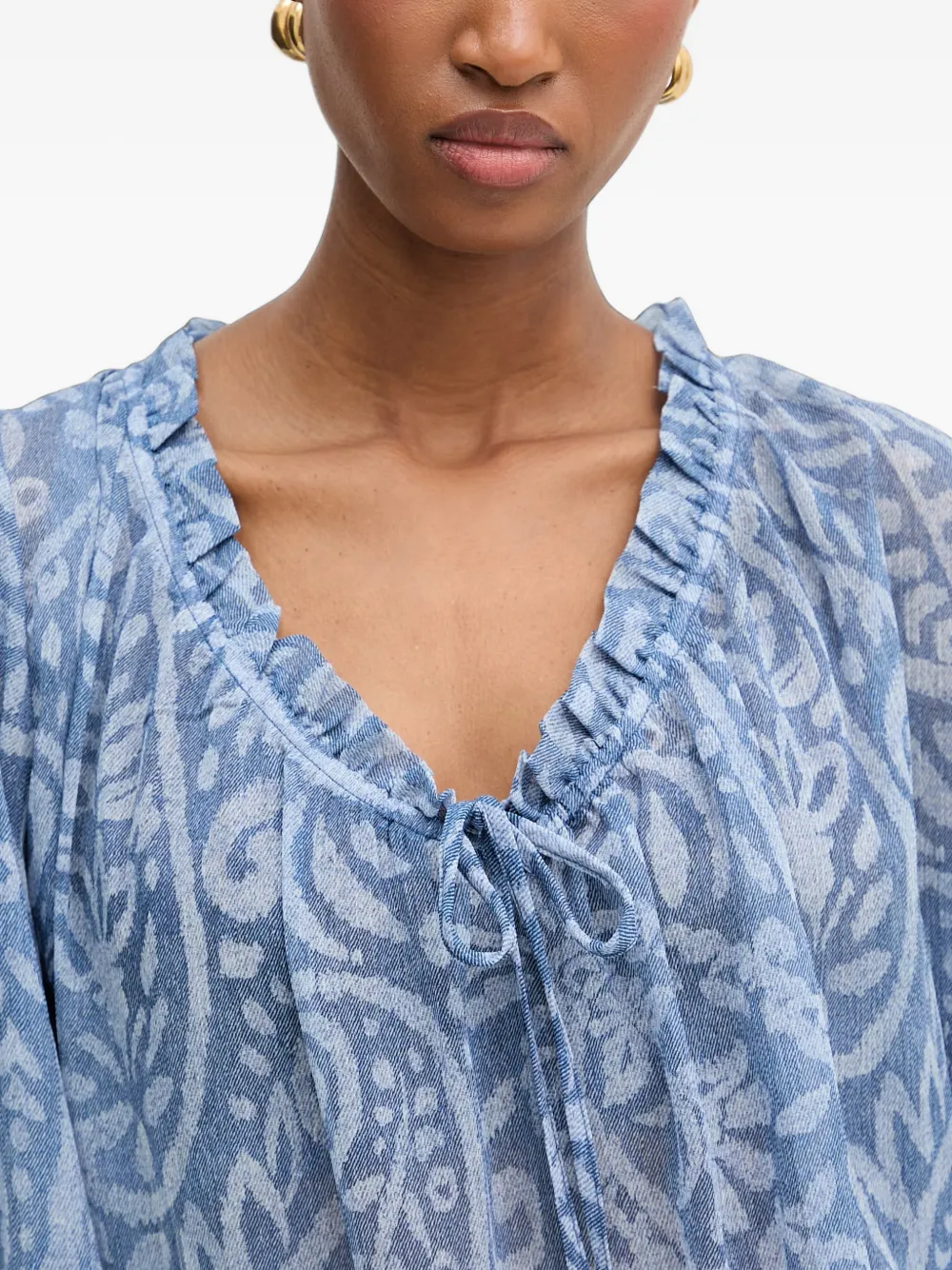 Morgan Blouse met paisley-print Blauw