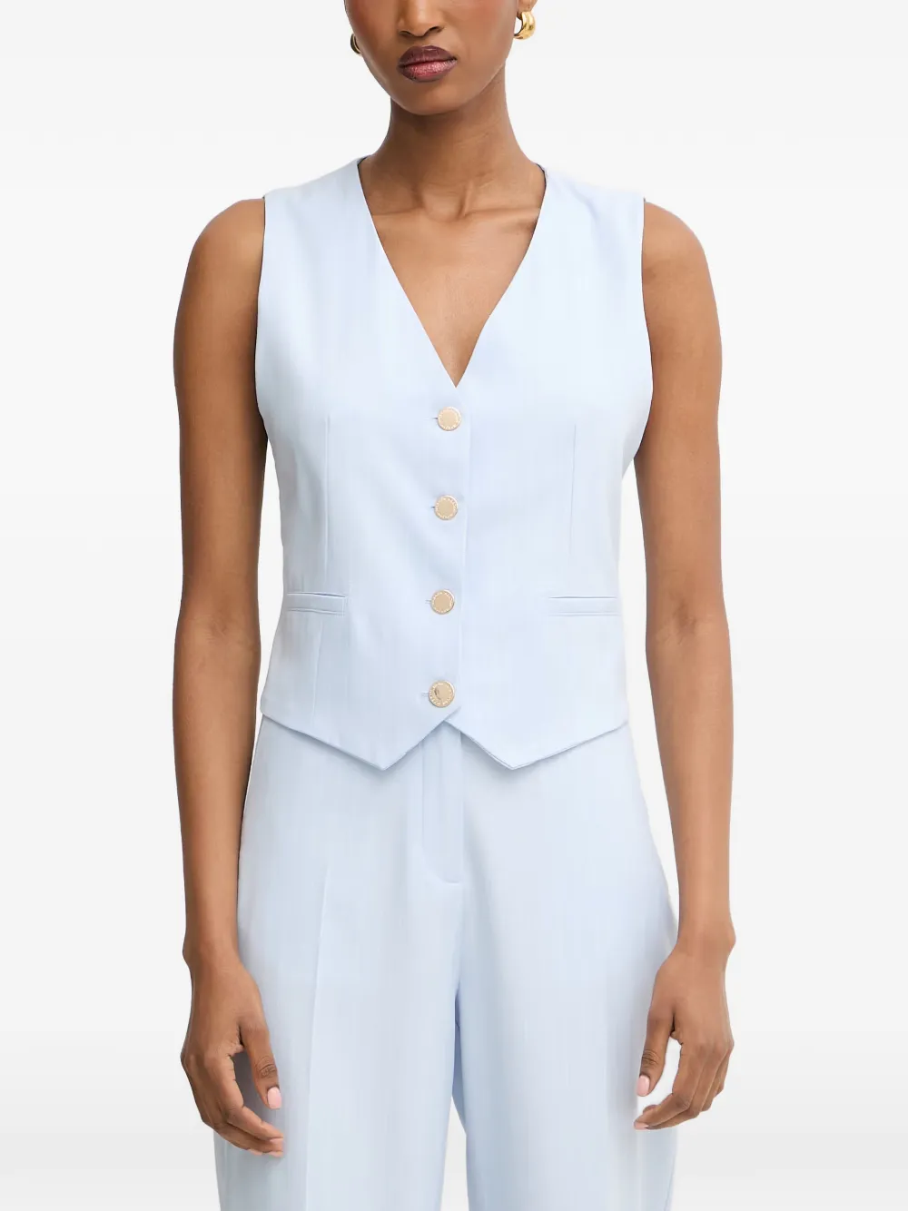 Morgan Calcif pinstripe-pattern vest - Blu