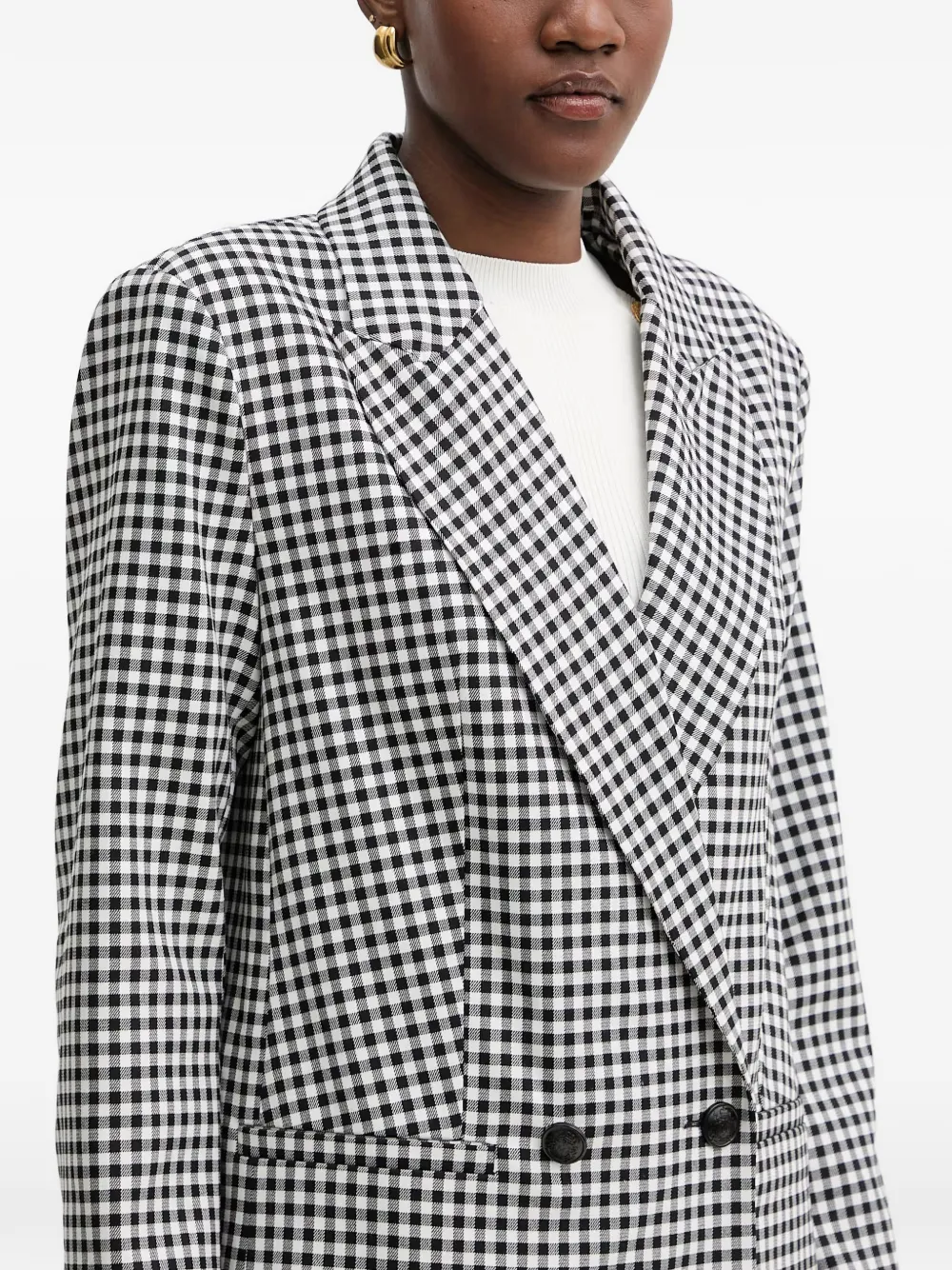 Morgan Blazer met gingham ruit Zwart