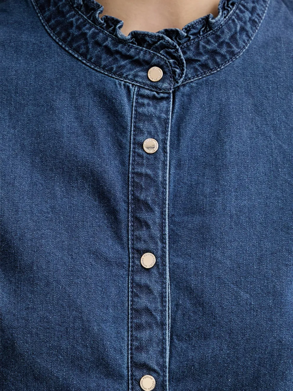 Morgan Denim blouse Blauw