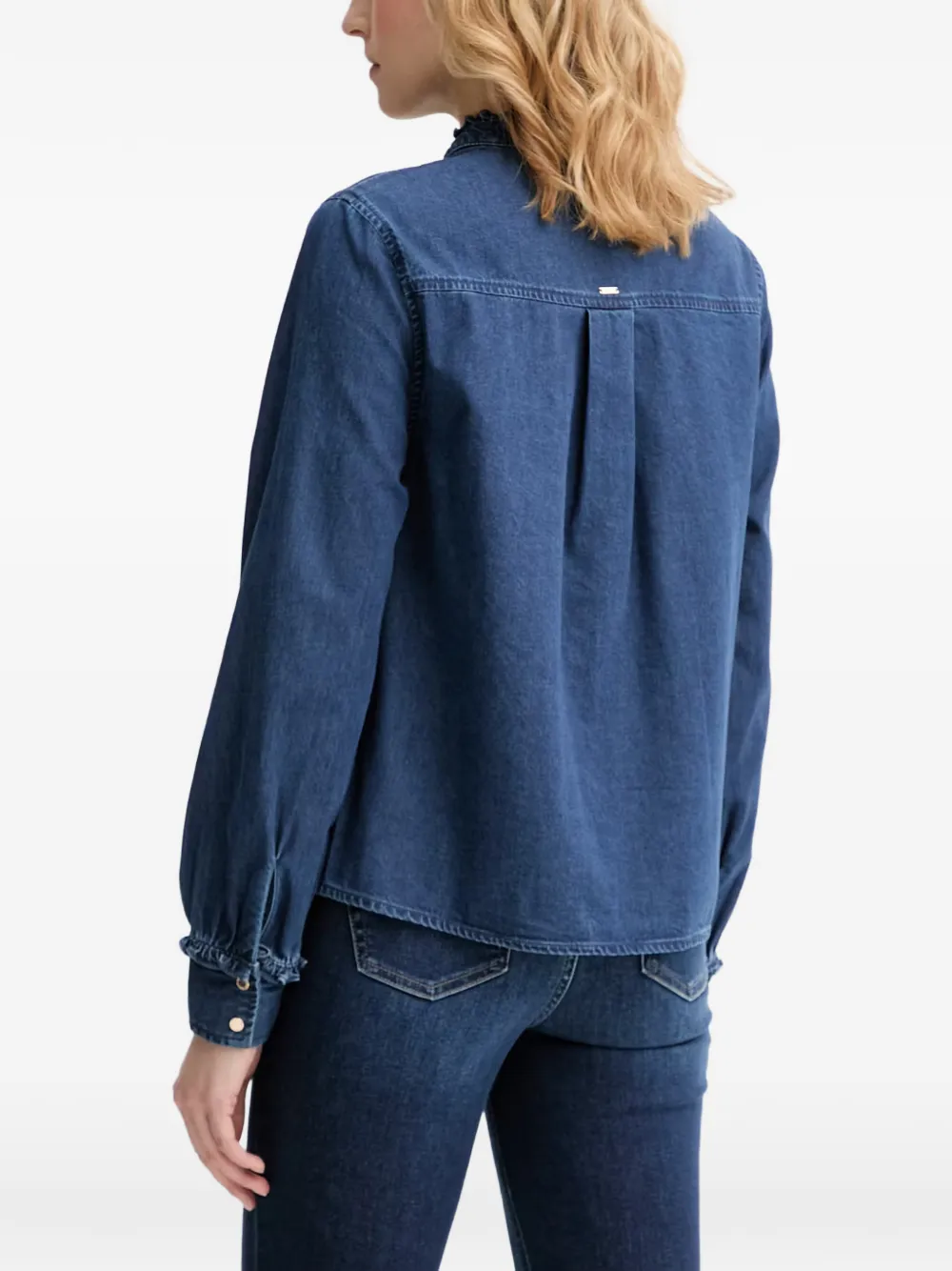 Morgan Denim blouse Blauw